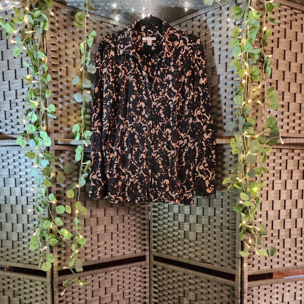 JM Collection black and cream with sequins Size Large